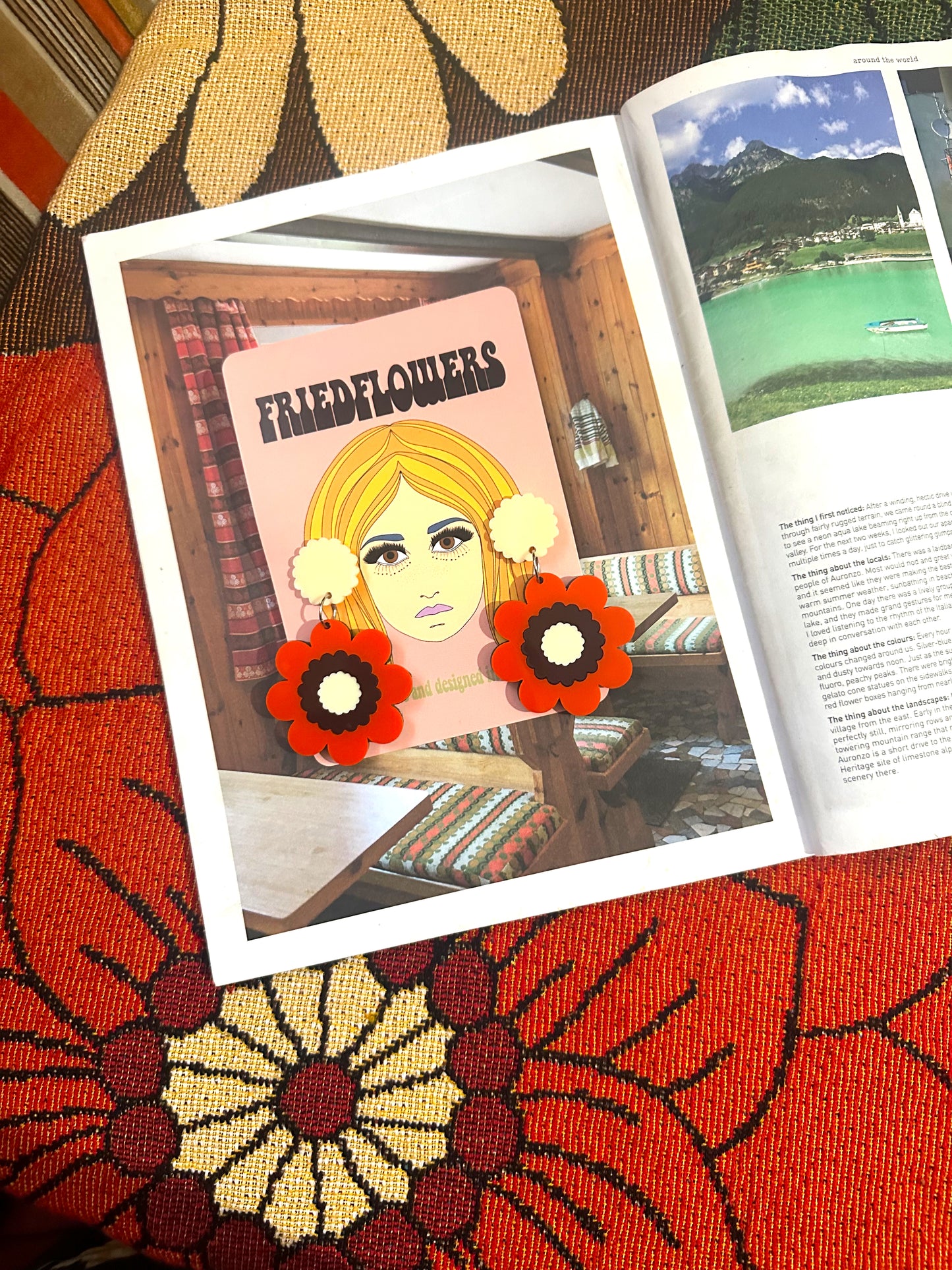 Cellophane Flower Funky Earrings