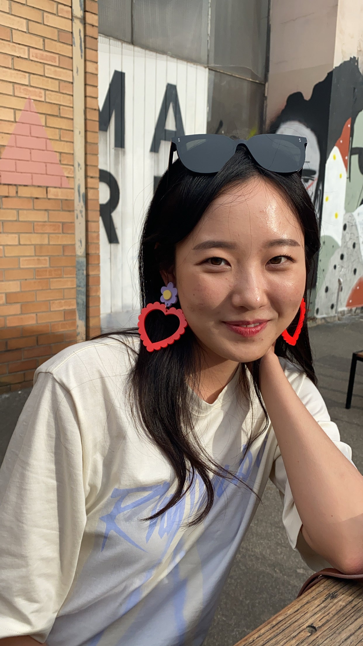 Neon Red Heartbreaker Earrings
