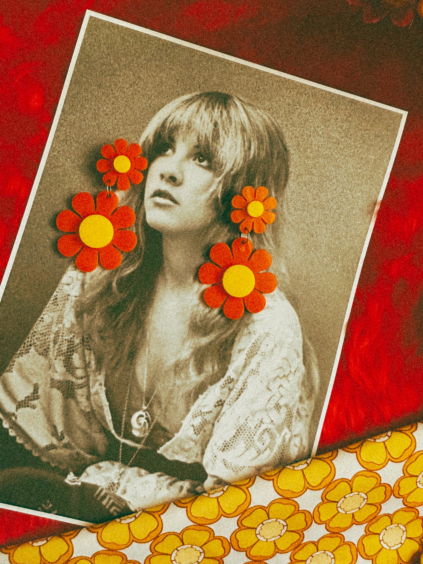 Mellow Yellow Groovy Flower Earrings