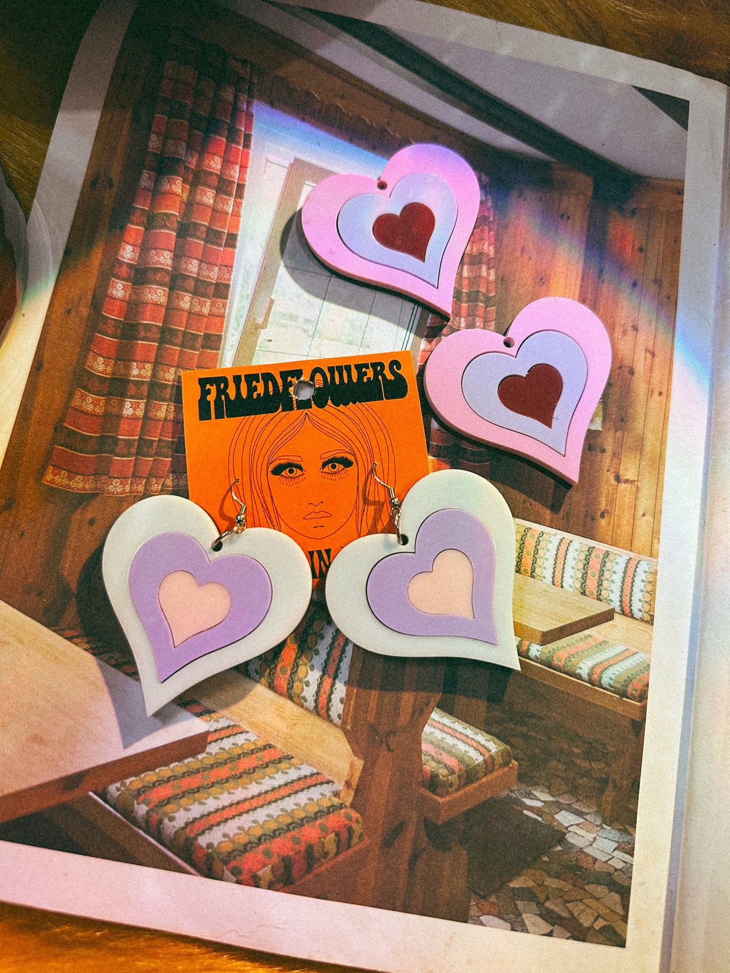 Rocking Retro inspired heart Earrings