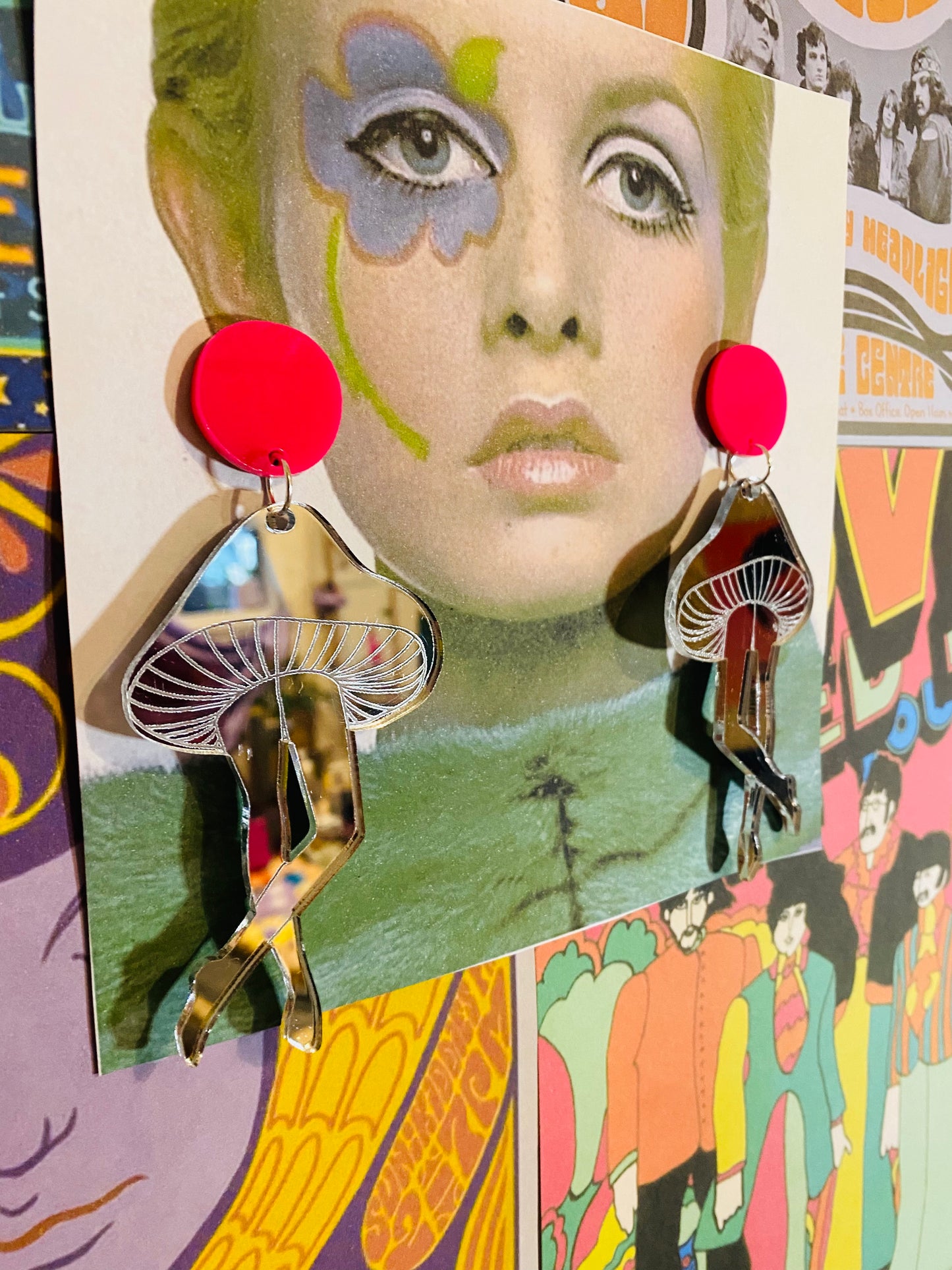 XL Trippy Mushroom Leg Earrings
