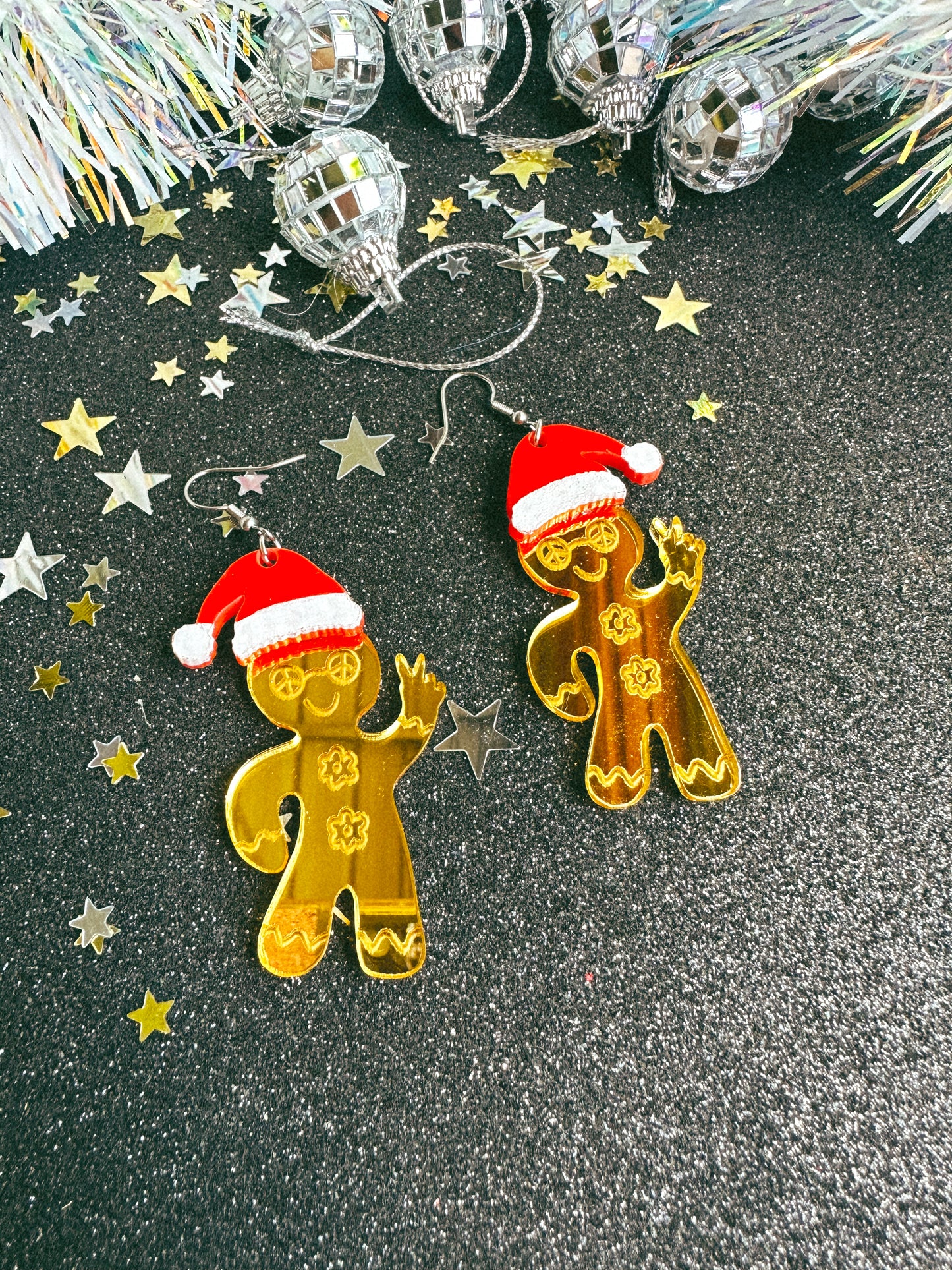 Groovy Gingerbread Christmas earrings