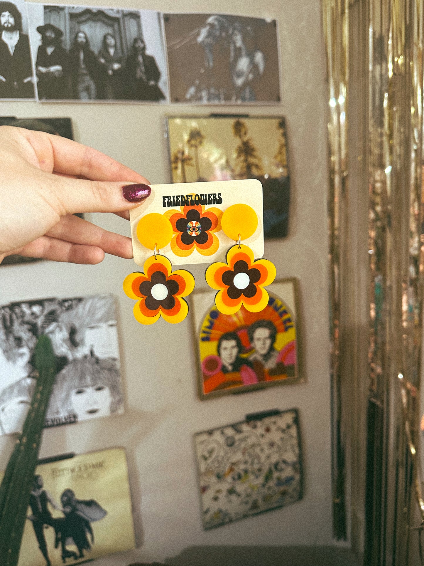 Retro Groovy Flower Earrings