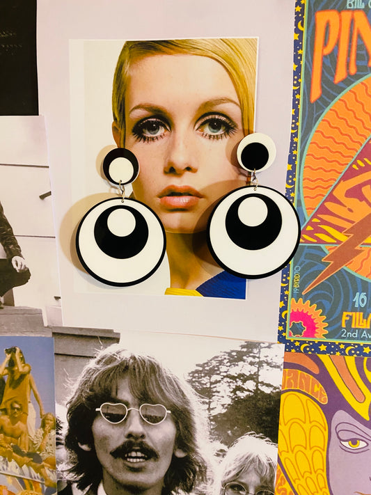 MONOCRHOME VORTEX 1960S inspired Earrings