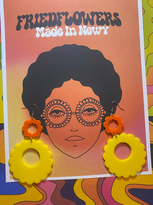 Orange Sunshine Groovy Earrings