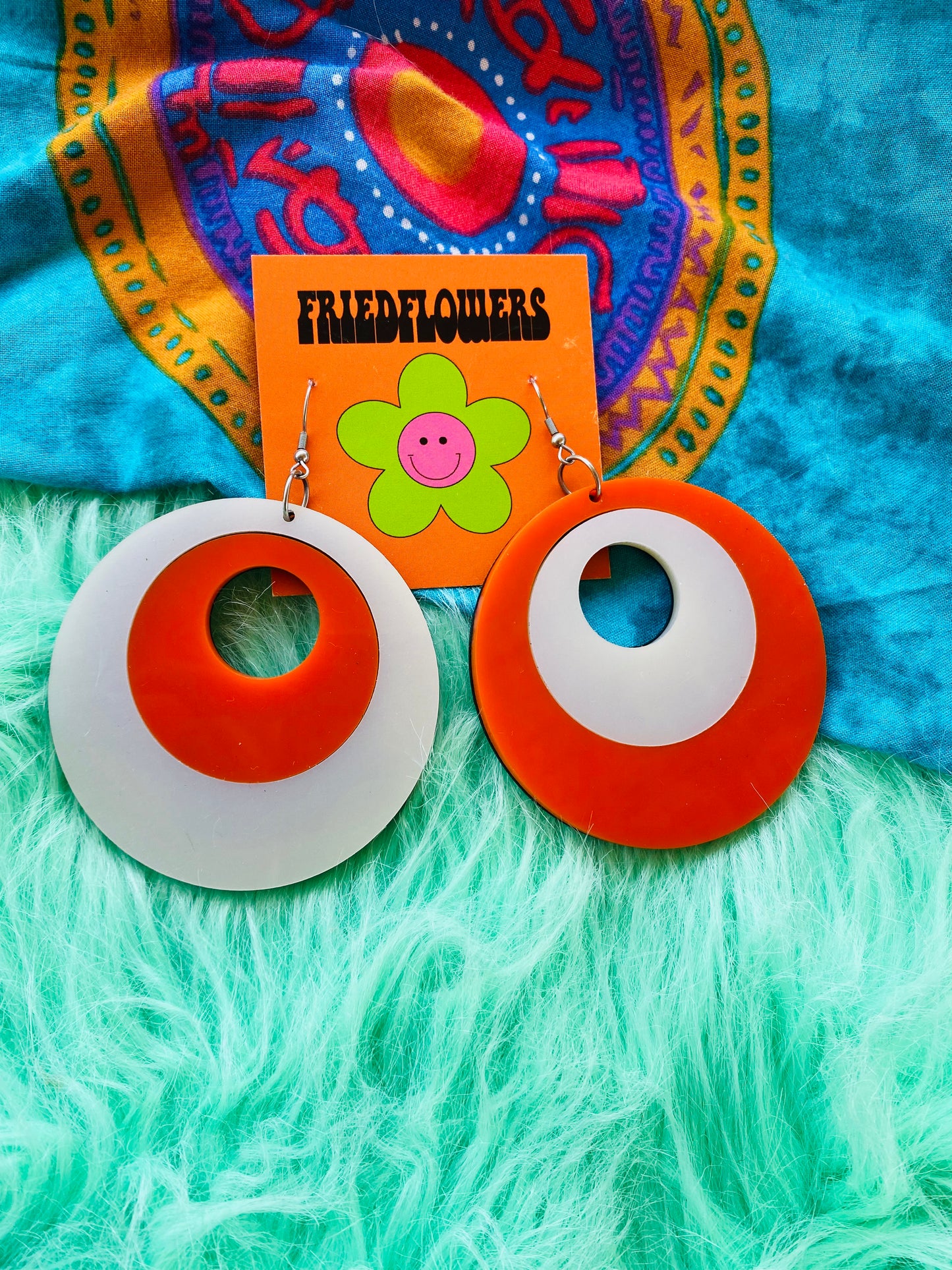 Retro Funky Coloured Hoop earrings